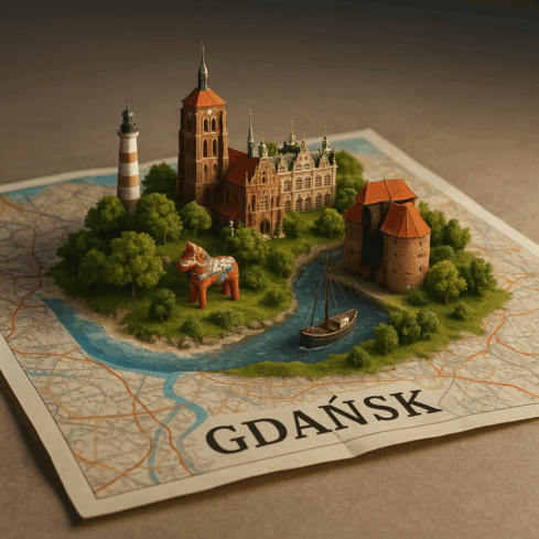 Gdańsk Diorama Mapa Gdańsk Diorama Mapa